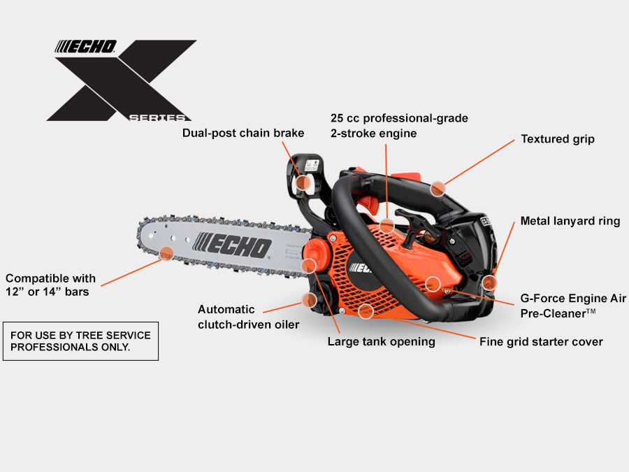 25.0 cc ECHO X Series Top Handle Chainsaw