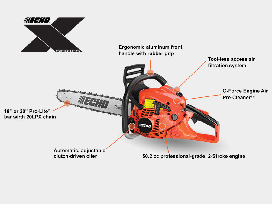 50.2 cc ECHO X Series Chainsaw